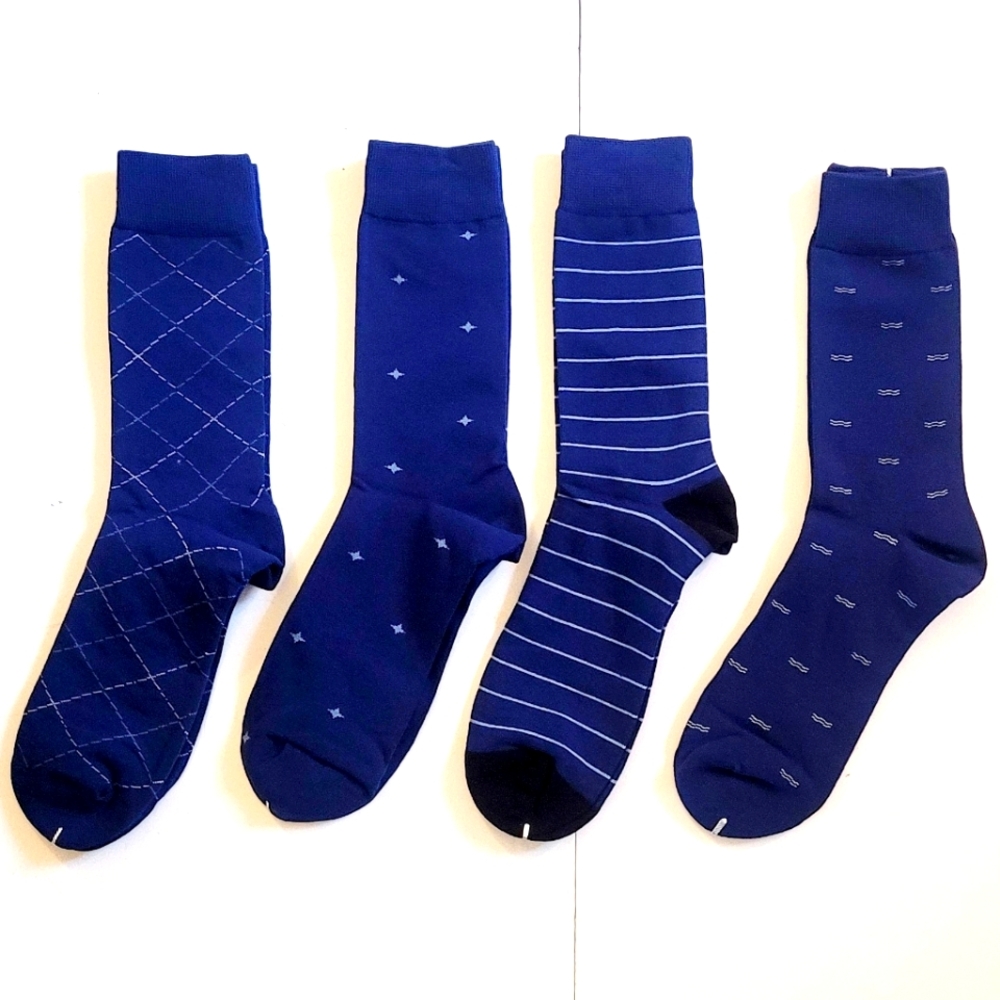 NEW Men's Blue Patterned Socks Set